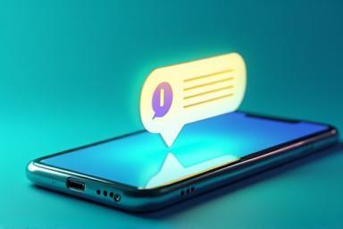 Animation of SMS notification on phone
